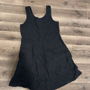 Flax Black Textured, linen, Mini Dress